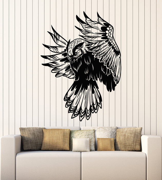 Vinyl Wall Decal Owl Night Forest Bird Flying Tribal Kids Room Stickers Mural (g2608)