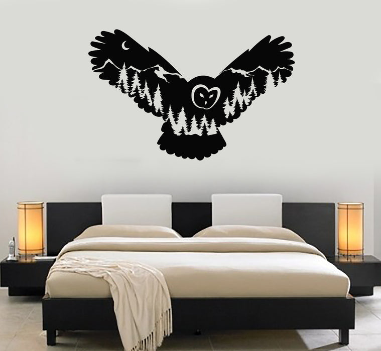 Vinyl Wall Decal Abstract Owl Bird Tribal Bedroom Hight Nature Stickers Mural (g3957)
