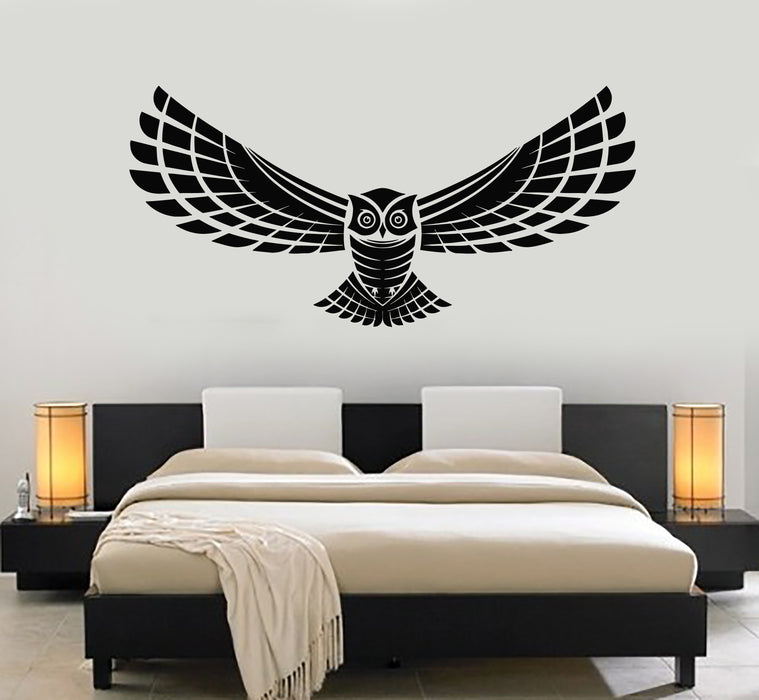 Vinyl Wall Decal Flying Night Bird Owl Wings Feathers Predatory Hunting Stickers Mural (g3285)