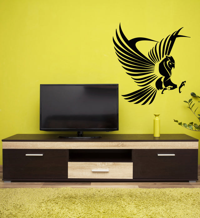 Vinyl Wall Decal Fairytale Flying Owl Night Bird Forest Tribal Stickers Mural (g4641)