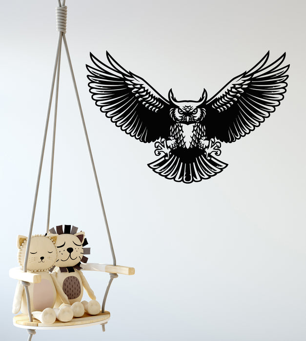 Vinyl Wall Decal Owl Night Flying Bird Fairytale Kids Room Stickers Mural (g6492)