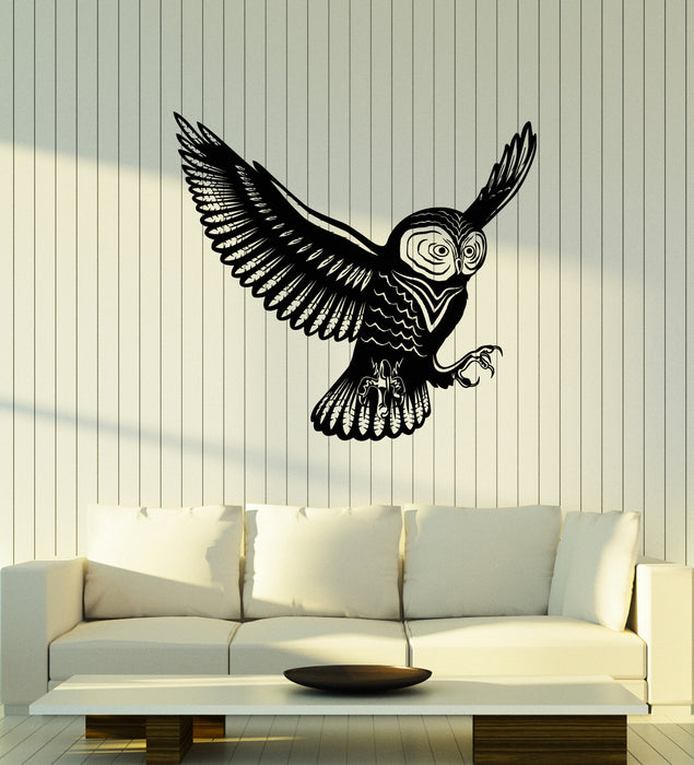 Vinyl Wall Decal Flying Bird Owl Wings Feathers Tribal Kids Room Stickers Mural (g2999)