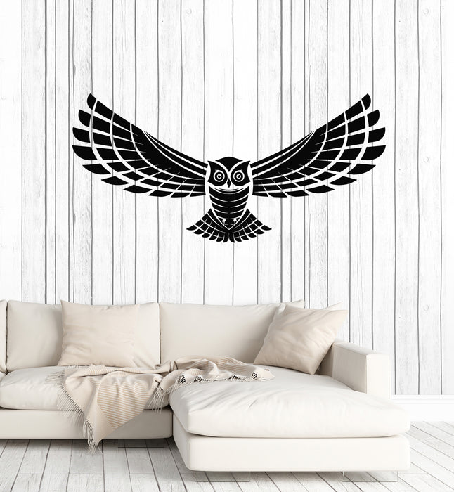Vinyl Wall Decal Flying Night Bird Owl Wings Feathers Predatory Hunting Stickers Mural (g3285)