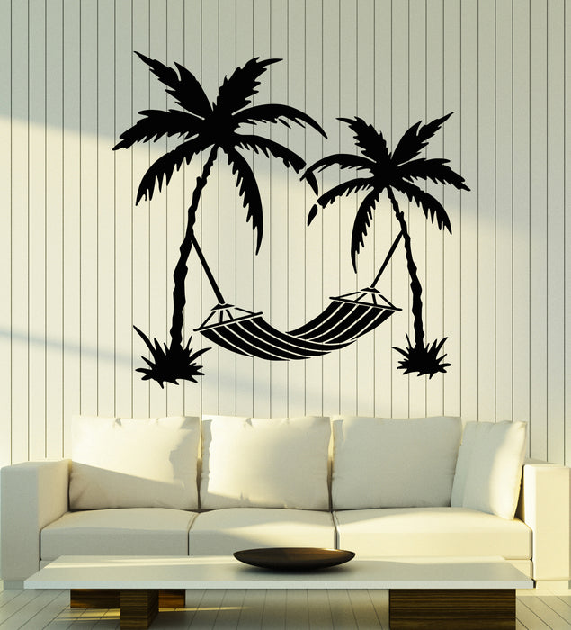 Vinyl Wall Decal Palms Vacation Sun Beach Island Ocean Holiday Stickers Mural (g3088)