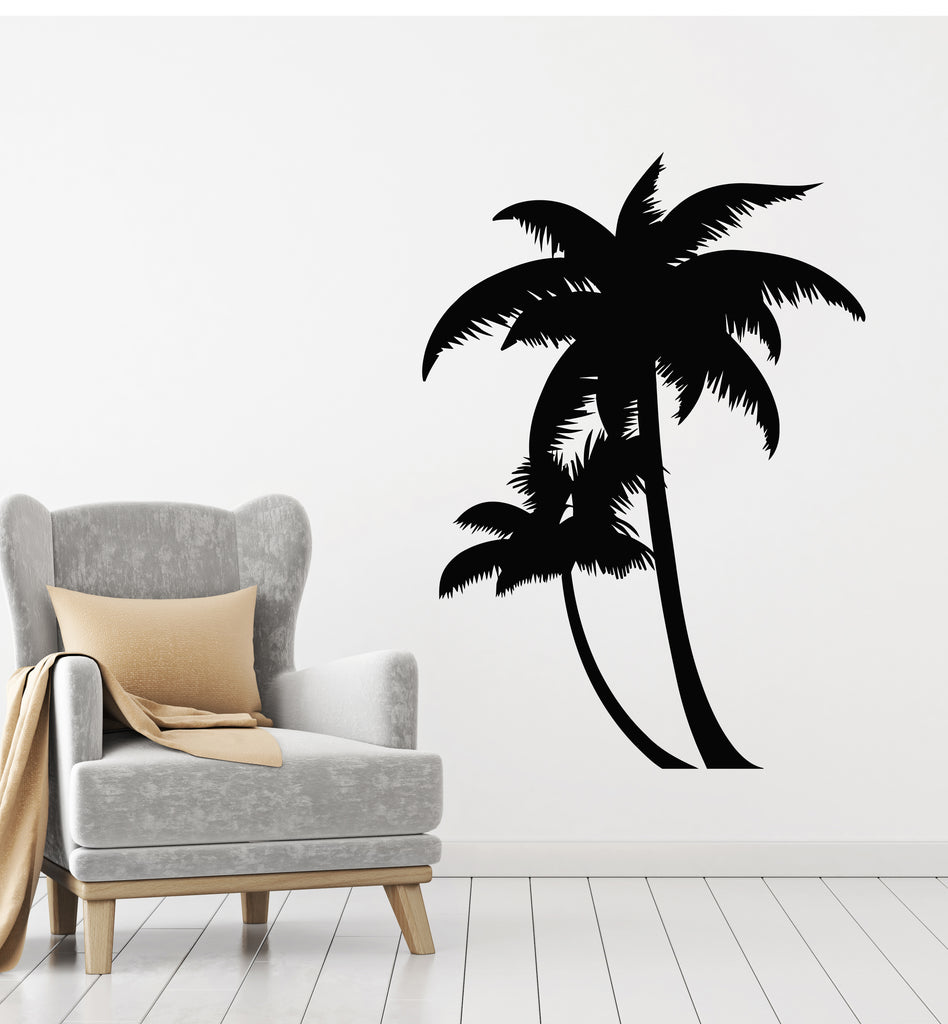 Single Black Palm Tree Wall Decal Wallmonkeys Peel and Stick Graphic (18 in H x 18 in W) Wm502542, Size: 18H x 18W - Small