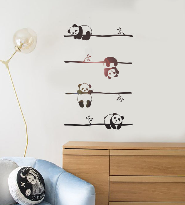 Vinyl Wall Decal Pandas Animals Kids Room Nursery Panda Bears Stickers Mural (ig6288)