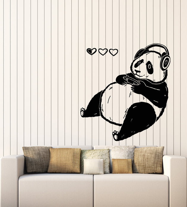 Vinyl Wall Decal Computer Angry Panda Asian Bear Gamer Room