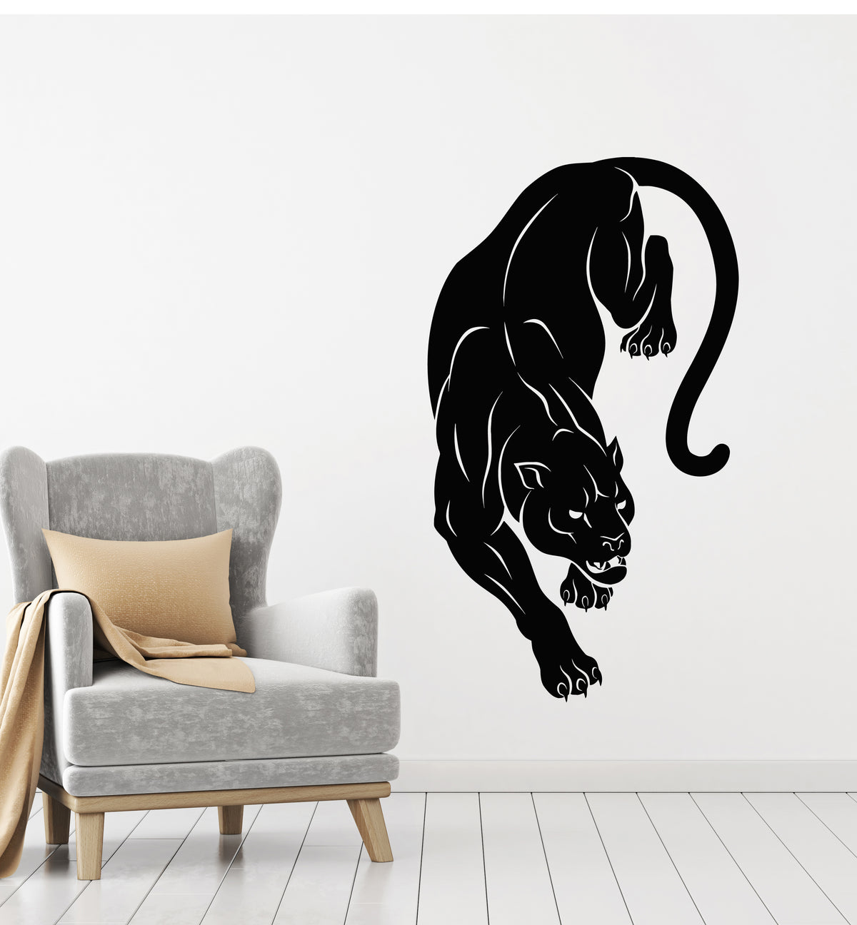 Vinyl Wall Decal Panther Wild Cat Black Jungle Tribal Animal Predator ...