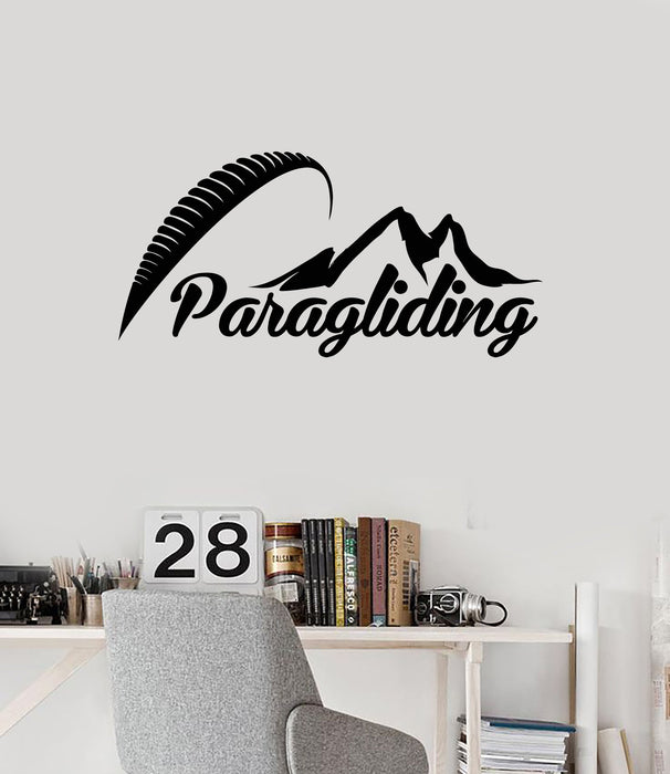 Vinyl Wall Decal Paragliding Word Extreme Sports Paraglider Room Art Stickers Mural (ig5513)