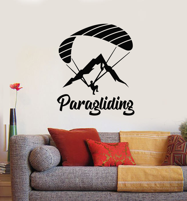 Виниловая наклейка на стену Параплан Парапланеризм Слово Экстремальные виды спорта Декор Наклейки Фреска (g737)