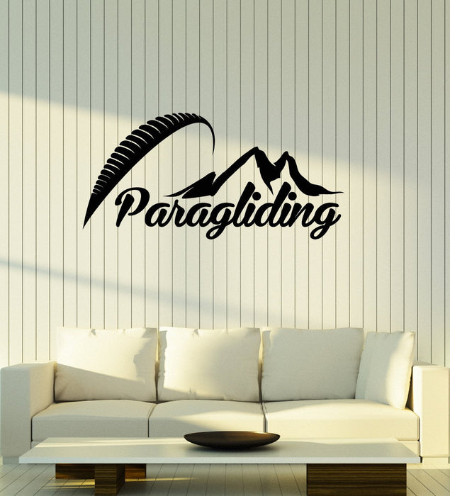 Vinyl Wall Decal Paragliding Word Extreme Sports Paraglider Room Art Stickers Mural (ig5513)