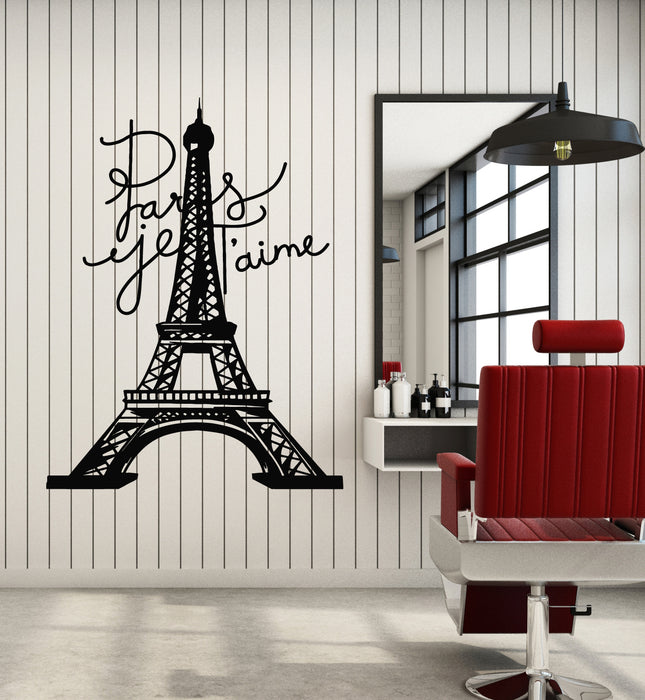 Vinyl Wall Decal Paris Eiffel Tower French Love Romantic Stickers Mural (g2481)