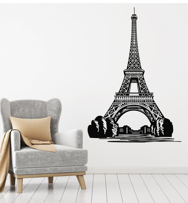 Vinyl Wall Decal Eiffel Tower Paris Romantic City For Lovers Stickers Mural (g7159)