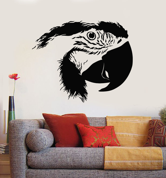 Vinyl Wall Decal Parrot Head Bird Zoo Art Nature Nursery Decor Stickers Mural (g2325)