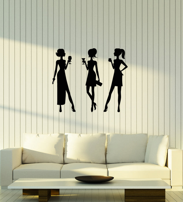 Vinyl Wall Decal Cocktail Party Girls Women Nightclub Interior Art Stickers Mural (ig5969)