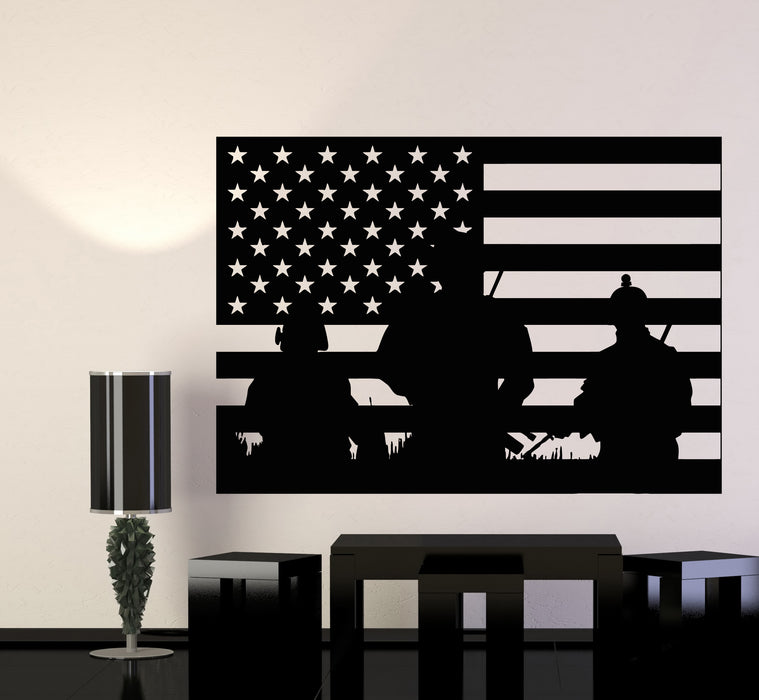 Vinyl Wall Decal Patriotic American USA Flag Symbol United States Stickers Mural (g5599)