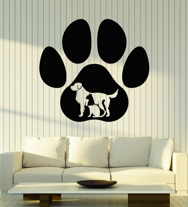 Vinyl Wall Decal Paw Print Animals Dog Cat Pet Shop Vet Clinic Stickers Mural (g2377)
