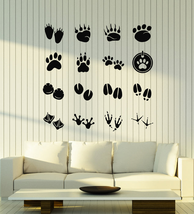 Vinyl Wall Decal Pet Shop Animals Paw Prints Patterns Decor Stickers Mural (g5812)