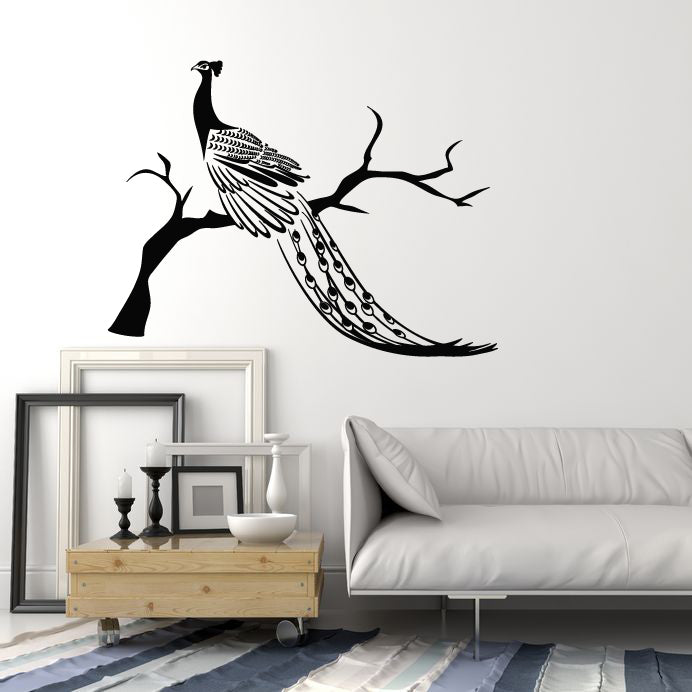 Vinyl Wall Decal Peacock Beautiful Bird Amazing Fabulous Feathers Stickers Mural (g1997)