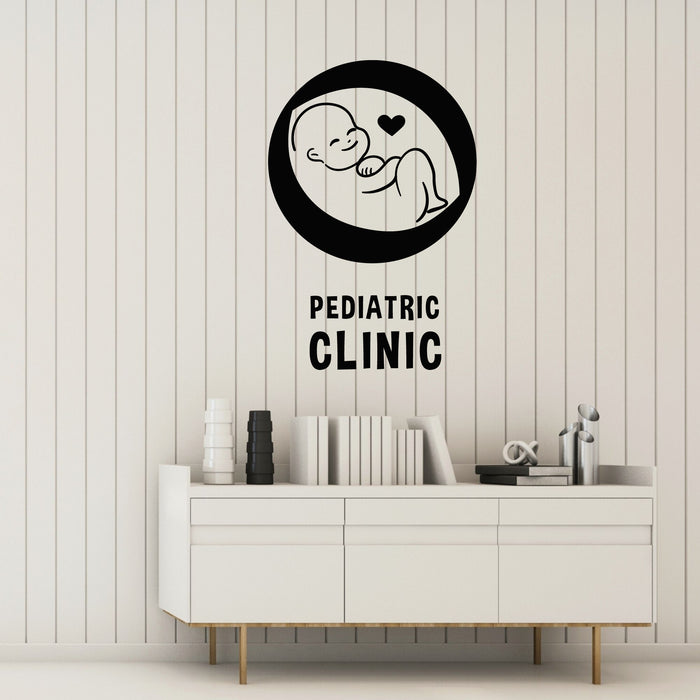 Pediatric Clinic Vinyl Wall Decal Baby Children Health Care Lettering Stickers Mural (k305)