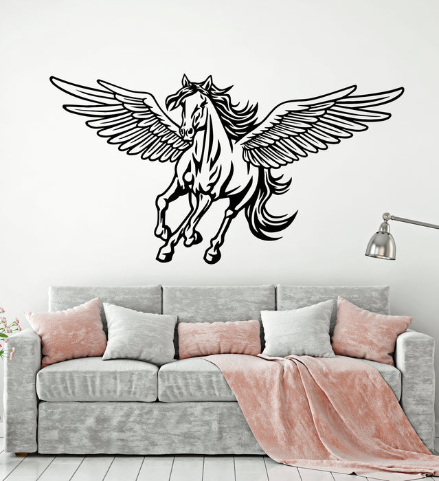 Vinyl Wall Decal Fairytale Pegasus Horse Wings Fantasy Animal Stickers Mural (g5461)
