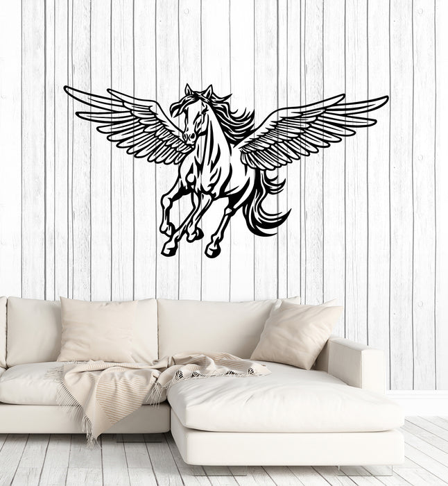 Vinyl Wall Decal Fairytale Pegasus Horse Wings Fantasy Animal Stickers Mural (g5461)