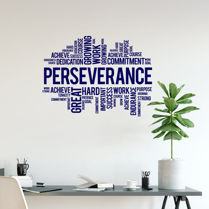 Perseverance Vinyl Wall Decal Office Inspirational Words Letters Business Success Team Work Stickers Mural  (ig6463)