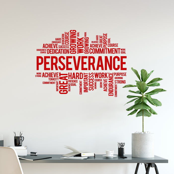 Perseverance Vinyl Wall Decal Office Inspirational Words Letters Business Success Team Work Stickers Mural  (ig6463)