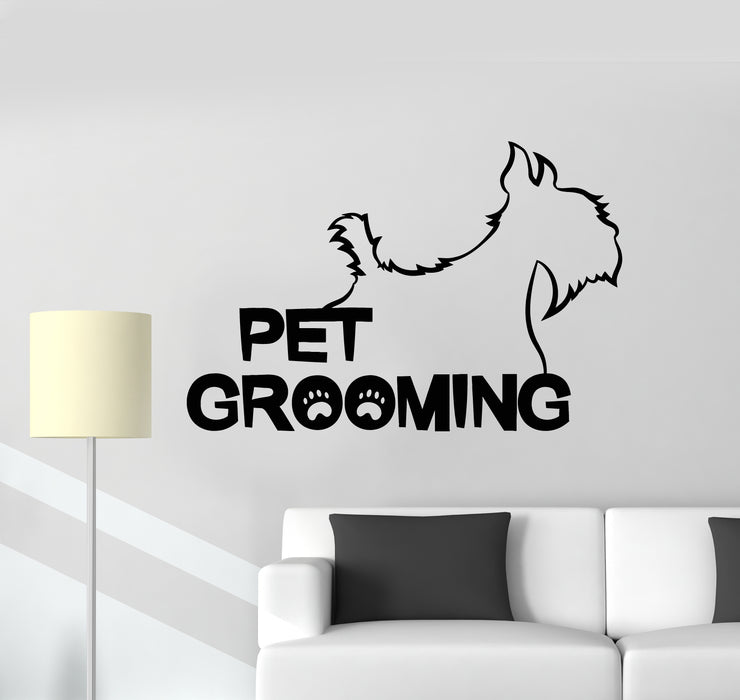 Vinyl Wall Decal Pet Grooming Dog Animals Paw Stickers Mural (g371)