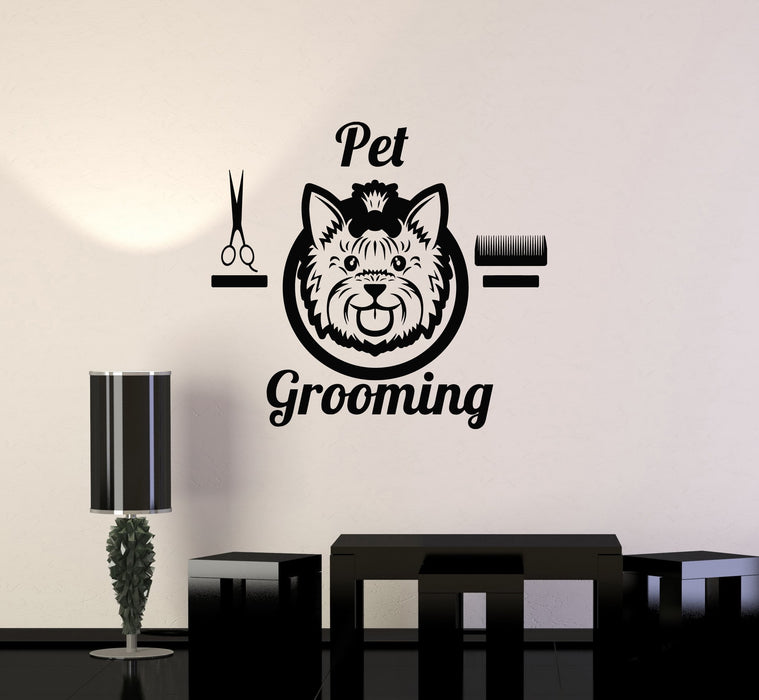Vinyl Wall Decal Pet Grooming Groomer Animal Stickers Mural Unique Gift (ig5212)