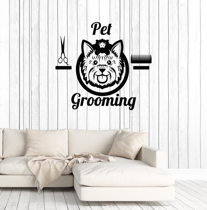 Vinyl Wall Decal Pet Grooming Groomer Animal Stickers Mural Unique Gift (ig5212)