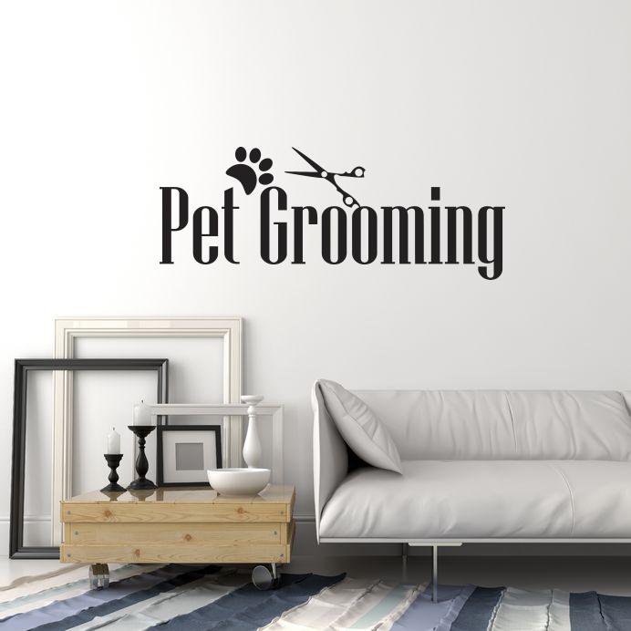Vinyl Wall Decal Pet Grooming Groomer Salon Animal Scissors Art Interior Stickers Mural (ig5915)
