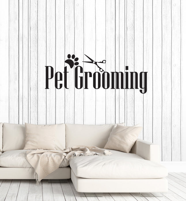 Vinyl Wall Decal Pet Grooming Groomer Salon Animal Scissors Art Interior Stickers Mural (ig5915)