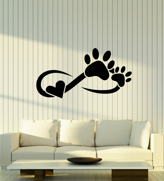 Vinyl Wall Decal Pet Love Paw Heart Animal Room Grooming Stickers Mural (g1822)