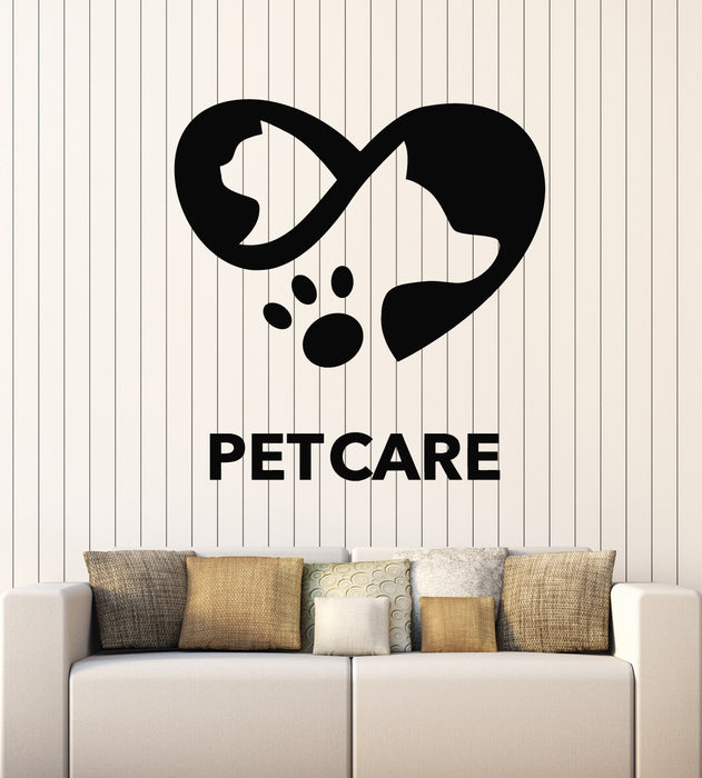 Vinyl Wall Decal Pet Care Love Friendship Animals Dog Cat Stickers Mural (g2617)