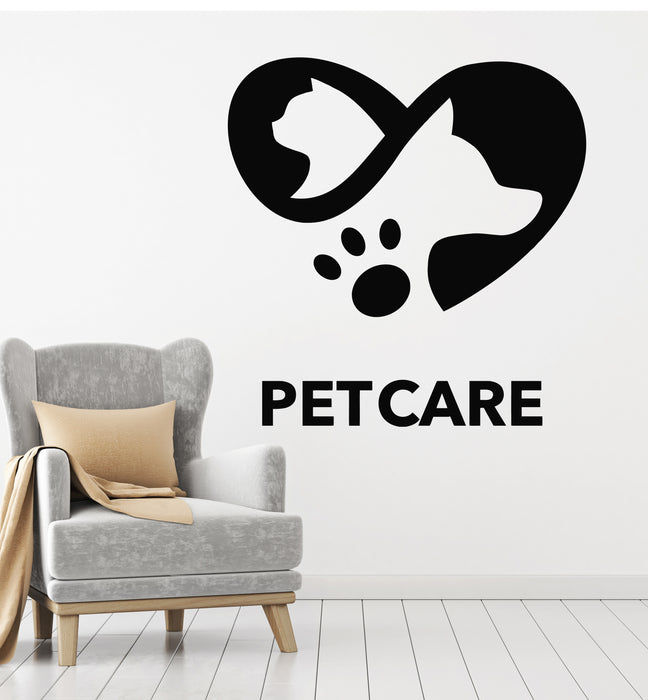 Vinyl Wall Decal Pet Care Love Friendship Animals Dog Cat Stickers Mural (g2617)