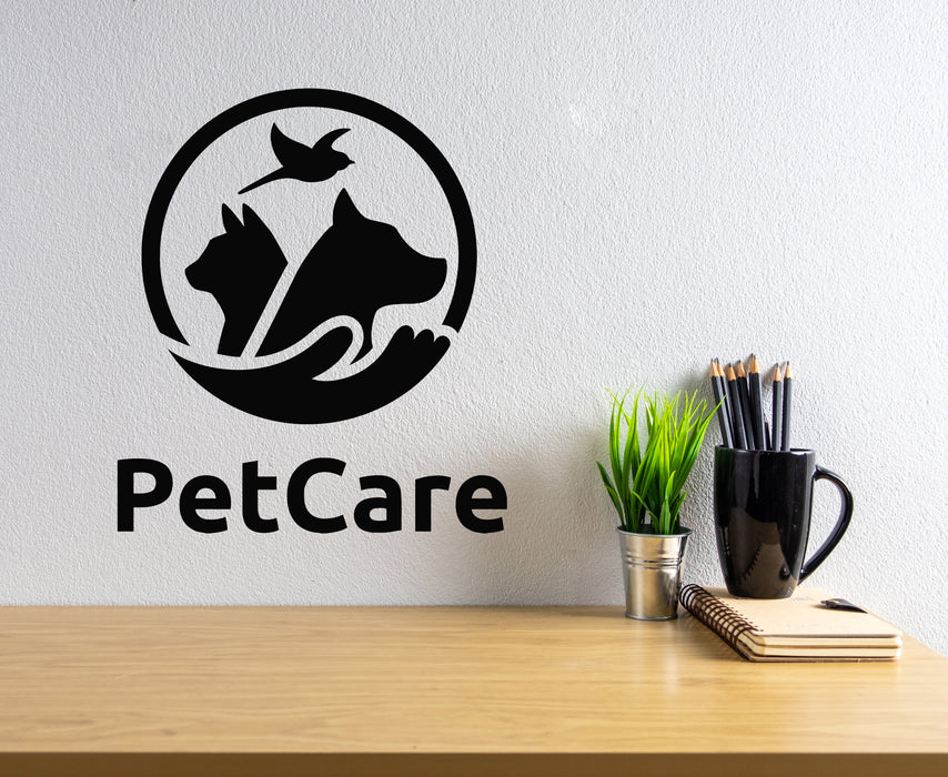 Vinyl Wall Decal Animals Dog Cat Bird House Pet Care Nursery Stickers Mural (g6451)