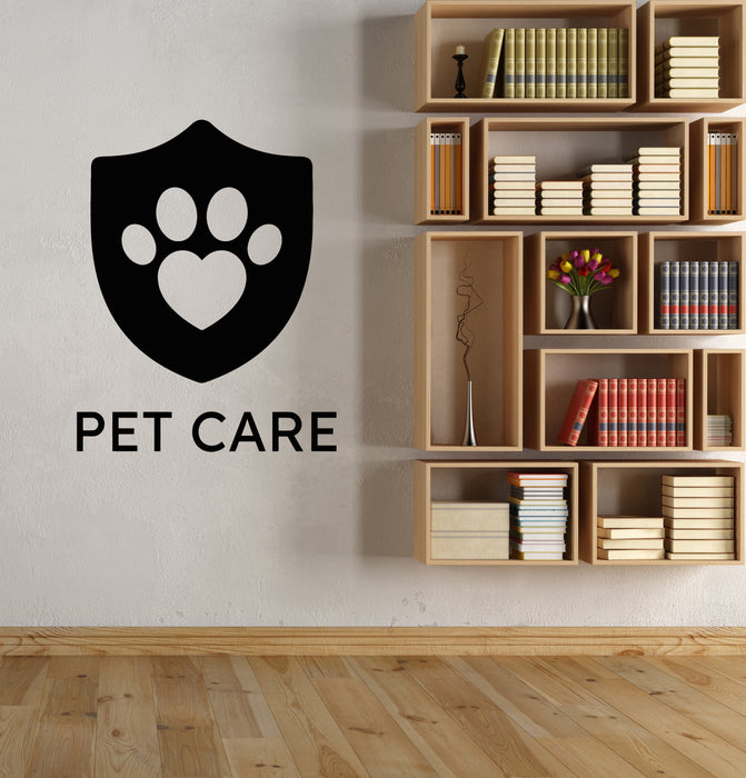 Vinyl Wall Decal Cat Dog Paw Print Symbol Emblem Pet Shop Stickers Mural (g8078)