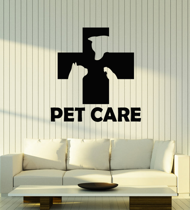 Vinyl Wall Decal Pet Care Grooming Animals Cat Dog Parrot Stickers Mural (g3247)