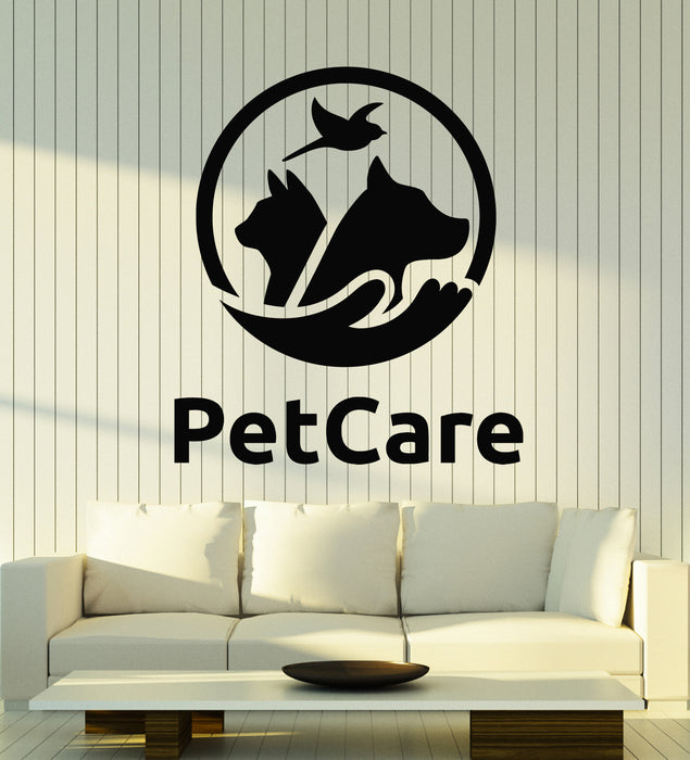 Vinyl Wall Decal Animals Dog Cat Bird House Pet Care Nursery Stickers Mural (g6451)