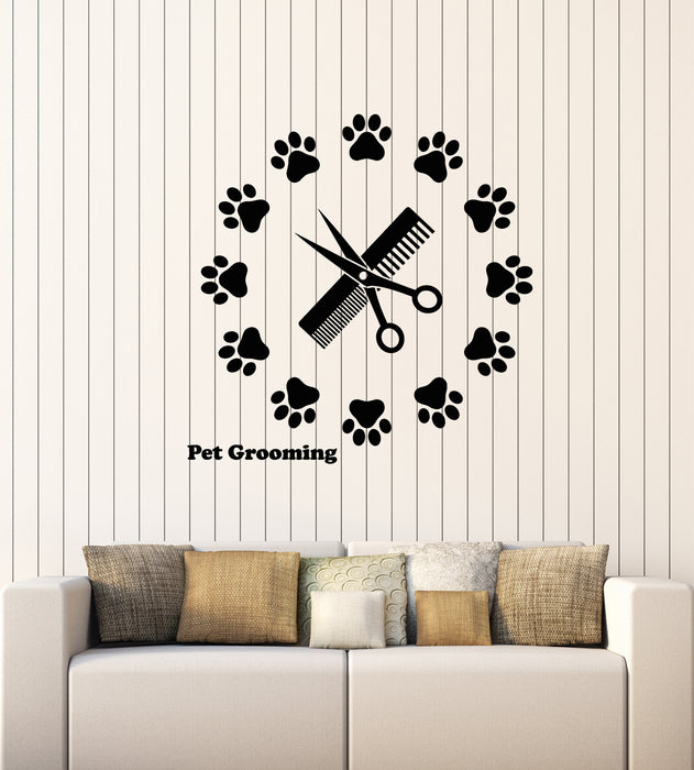 Vinyl Wall Decal Pet Shop Grooming Animal Paw Print Patterns Stickers Mural (g3298)