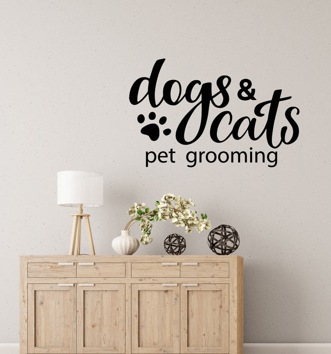 Vinyl Wall Decal Pet Grooming Dogs Cats Home Animals Nursery Stickers Mural (g8248)