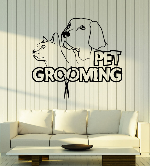 Vinyl Wall Decal Cat Dog Abstract Animals Pets Love Grooming Beauty Stickers Mural (g6945)