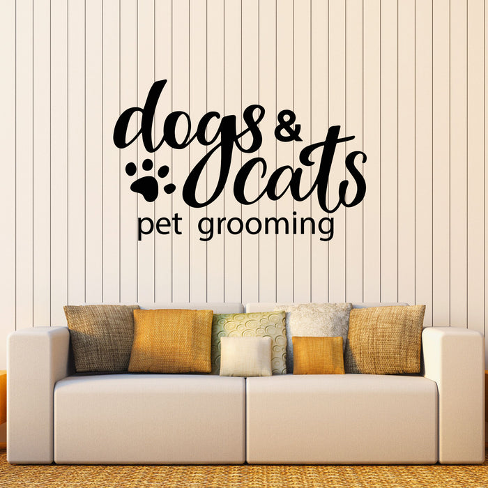 Vinyl Wall Decal Pet Grooming Dogs Cats Home Animals Nursery Stickers Mural (g8248)