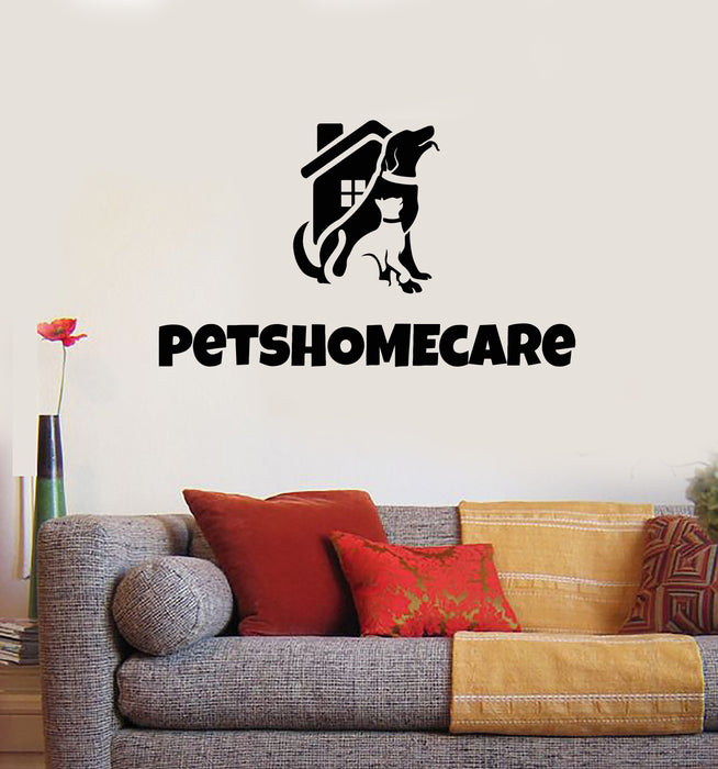 Vinyl Wall Decal Pet Grooming Home Care Cat Dog Animals Stickers Mural (g3415)