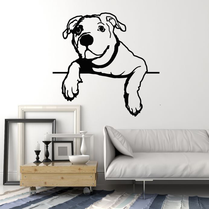 Vinyl Wall Decal Puppy Pets Dog Head Home Animal Stickers Mural (g3114)