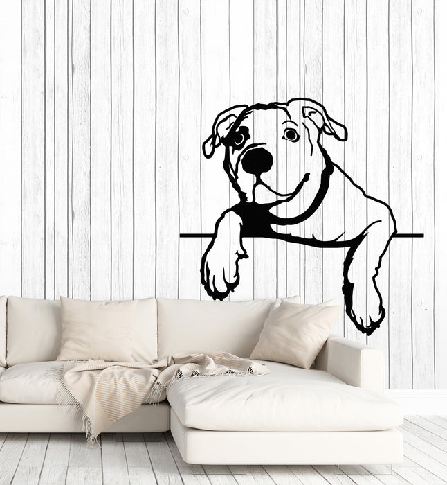 Vinyl Wall Decal Puppy Pets Dog Head Home Animal Stickers Mural (g3114)