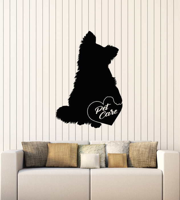 Vinyl Wall Decal Love Dog Pet Care Shop Animal Nursery Decor Stickers Mural (g3982)