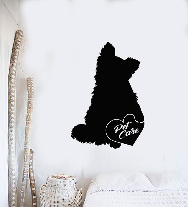 Vinyl Wall Decal Love Dog Pet Care Shop Animal Nursery Decor Stickers Mural (g3982)