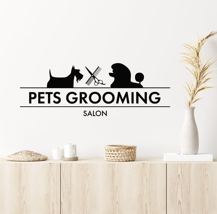 Vinyl Wall Decal Pets Grooming Salon Dogs Home Animals Stickers Mural (g6367)